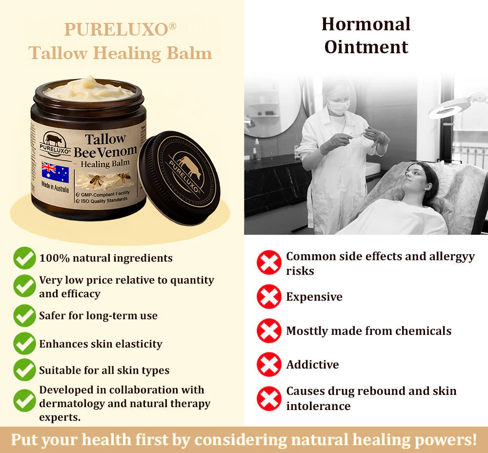 🇦🇺【70% OFF Wraps Up Today】Pureluxo® 🐄Tallow Bee Venom Healing Balm（Sorts Out Spots, Wrinkles & Knackered Skin — Steroid-Free）