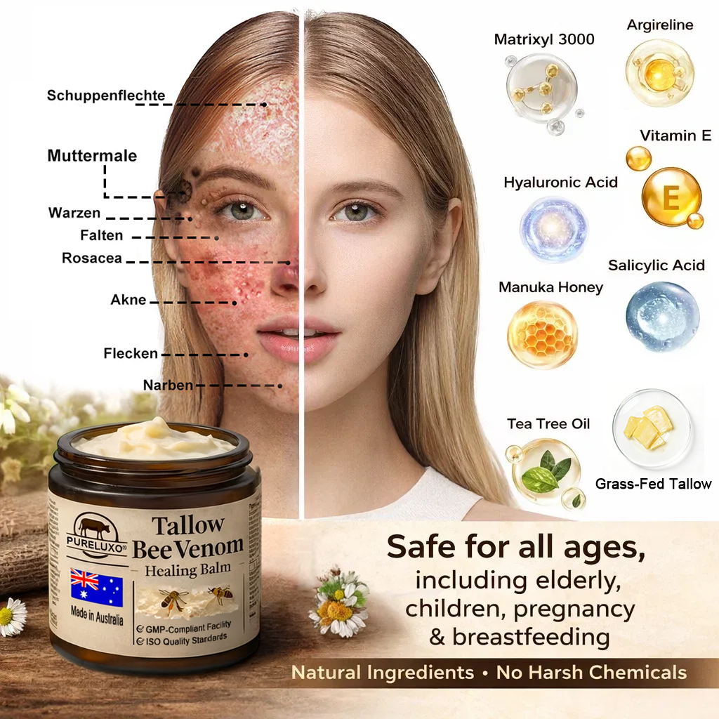 🇦🇺【70% OFF Wraps Up Today】Pureluxo® 🐄Tallow Bee Venom Healing Balm（Sorts Out Spots, Wrinkles & Knackered Skin — Steroid-Free）