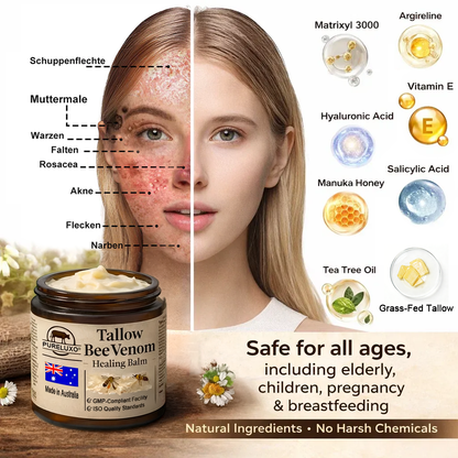 🇦🇺【70% OFF Wraps Up Today】Pureluxo® 🐄Tallow Bee Venom Healing Balm（Sorts Out Spots, Wrinkles & Knackered Skin — Steroid-Free）