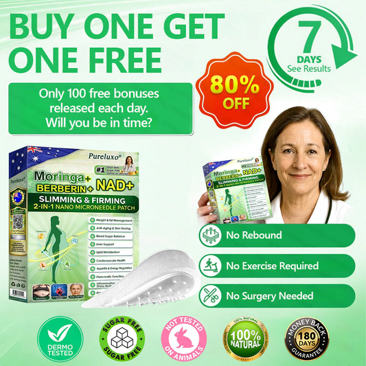 【𝐿𝑎𝑠𝑡 𝐷𝑎𝑦 𝑃𝑟𝑜𝑚𝑜𝑡𝑖𝑜𝑛 70% 𝑂𝐹𝐹】|𝙋𝙪𝙧𝙚𝙡𝙪𝙭𝙤® 𝑴𝒐𝒓𝒊𝒏𝒈𝒂 & 𝑩𝒆𝒓𝒃𝒆𝒓𝒊𝒏𝒆 *NAD+| Slimming & Firming 2-in-1 Nano Microneedle Patch🇦🇺|𝘉𝘢𝘤𝘬𝘦𝘥 𝘣𝘺 𝘴𝘤𝘪𝘦𝘯𝘤𝘦 | 10-𝗂𝗇-𝟣 𝖿𝗈𝗋𝗆𝗎𝗅𝖺 | 𝑅𝑒𝑠𝑢𝑙𝑡𝑠 𝑖𝑛 7 𝑑𝑎𝑦𝑠 ⏳